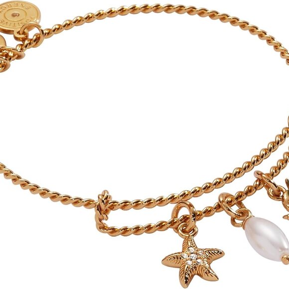 Jewelry - Womens Brass Bangle Bracelets Nickel-Free Gold Seaside Charm Jewelry